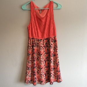Coral, and Floral Dress